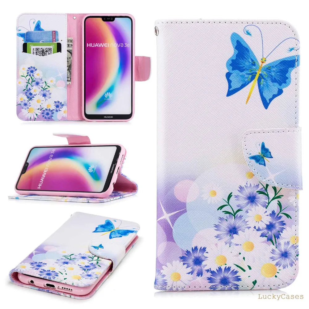 Чехол-бумажник из искусственной кожи с откидной крышкой для huawei P20 LITE чехол