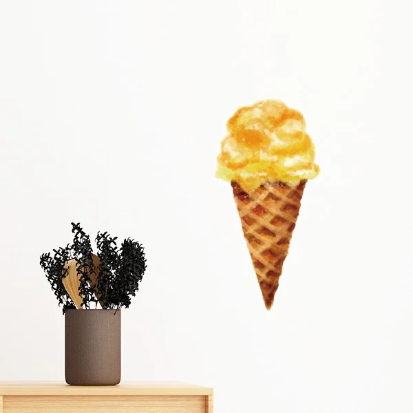 Icecream конус шоколадный ванильный десерт Сладкая Съемная Наклейка на стену