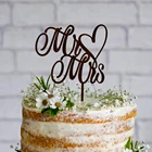 Mr  Mrs свадебный торт Топпер с деревянный акрил торт Топпер Уникальный Свадебный декор Золото Серебро Сердце Торт Декор
