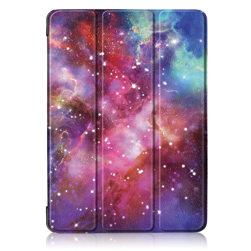 Milky Way painting Чехол для microsoft Surface Go 10 дюймов защитный кожаный чехол+ кожа три раза смарт откидная крышка ударопрочный чехол для планшета - Цвет: Milky Way painting