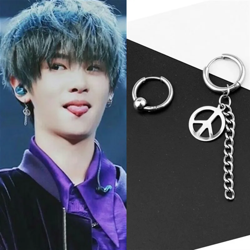 Корейский KPOP DNA из нержавеющей стали 1 шт. Bangtan Boys альбом JIMIN серьги-гвоздики модные