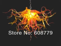 free shipping hot sale mini hand blown amber glass chandelier