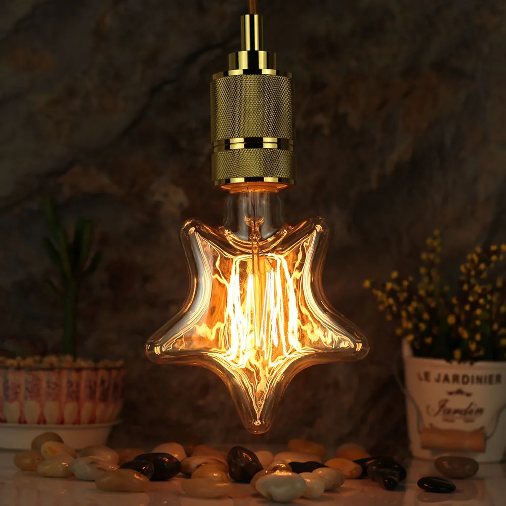 TIANFAN Edison Bulbs Vintage Light Bulb Star Shape Tungsten Filament Carbon 40W 220/240V E27 Decorative |