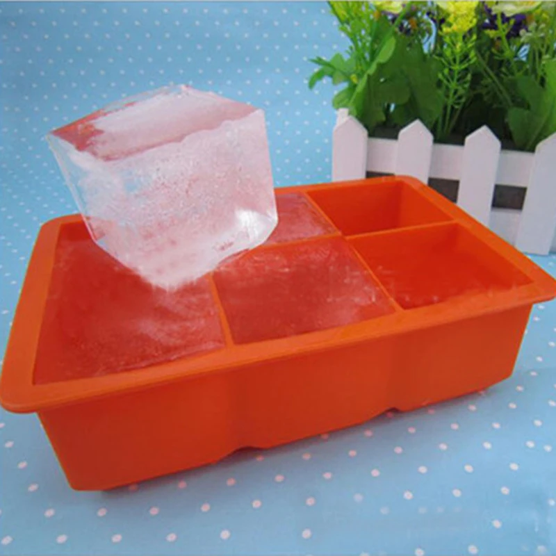 

1 PC Novelty 6-Square Soft Silicone Ice Cube Tray Ice Maker Jelly Pudding Mould Freezer Dessert Tools Big Ice Cube Tray