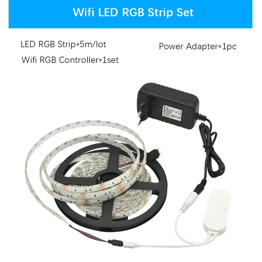 DC12V 5050 SMD RGB WI-FI Светодиодные ленты 5 м Smart ленточный светильник Magic Home приложение Google дома Alexa Беспроводной Управление ТВ свет