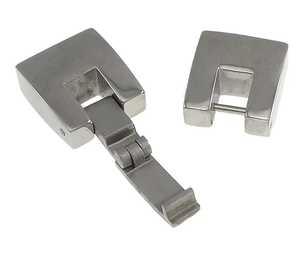 

YYW Stainless Steel Foldover Clasp Steel Big Hole 10PCs Jewelry Clasp Accessories Findings for Leather Cord Necklace Bracelets