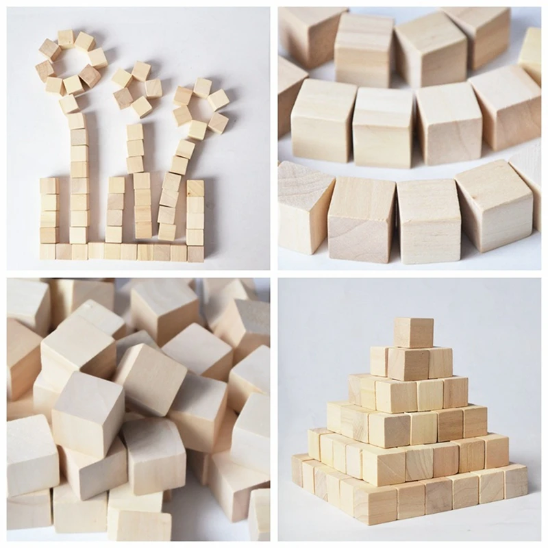 10/20/25mm DIY Wooden Square Blocks Mini Cubes Embellishment for Children Toy Gift Decoration Kids Brain Development C1017 | Дом и сад
