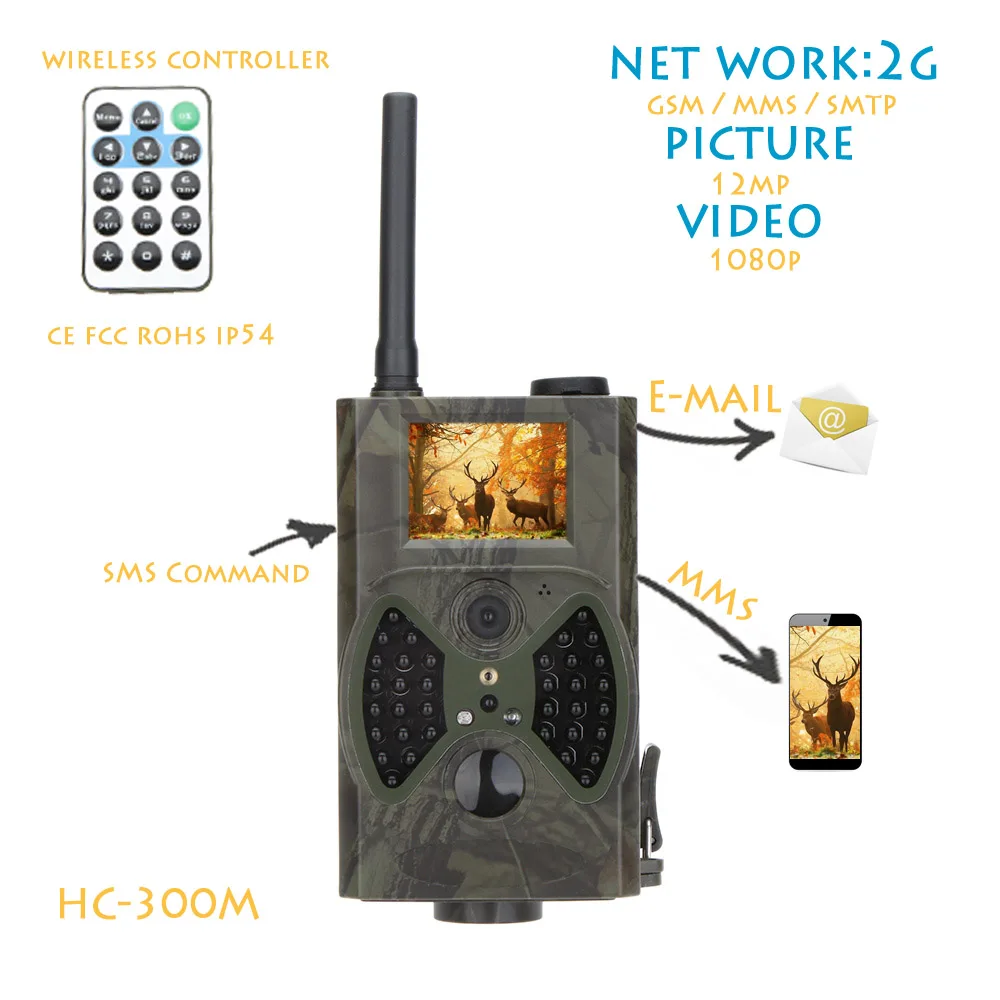 Lixada инфракрасная камера для охоты HC300M HD GPRS MMS цифровой GSM ИК светодиодный по всему