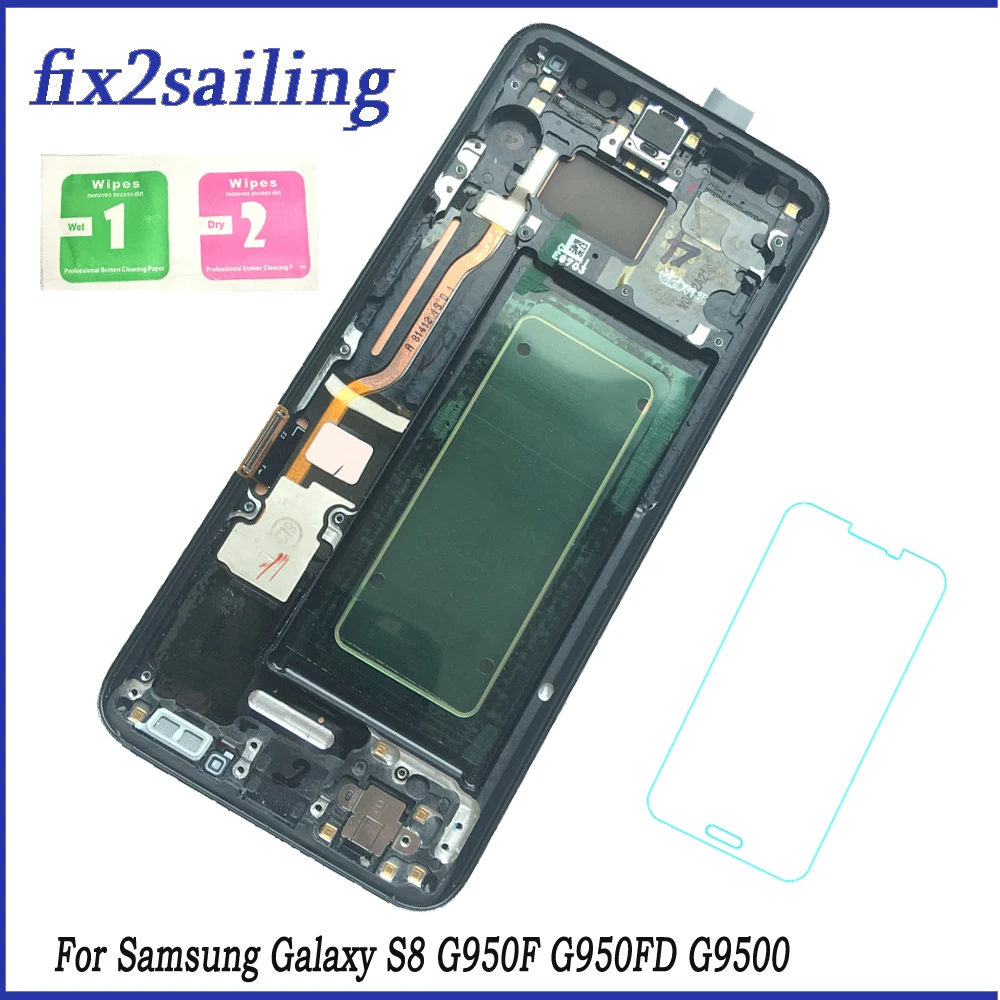 Super AMOLED для Samsung Galaxy S8 G950F G950FD G9500 G950U ЖК дисплей Дисплей Сенсорный экран дигитайзер