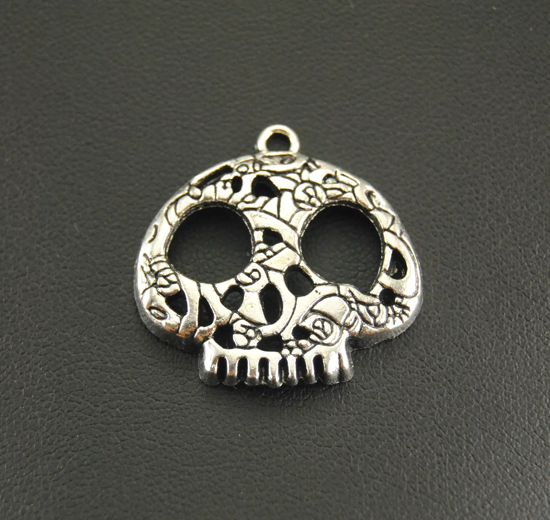 8pcs 27x27mm Silver Color Filigree Sugar Skull Face Charm Jewellery Pendant For Bracelet Necklace A588 | Украшения и аксессуары