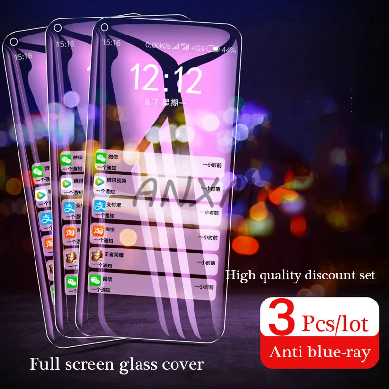Закаленное стекло 3 шт./лот для huawei honor V10 V20 защитная пленка экрана полное покрытие