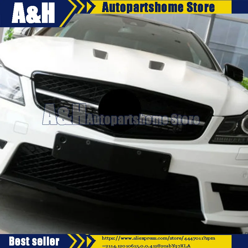 W204 АМГ стиль гриль черный хром C300 C350 подходит для Mercedes Benz C Class 08 13|Гоночные