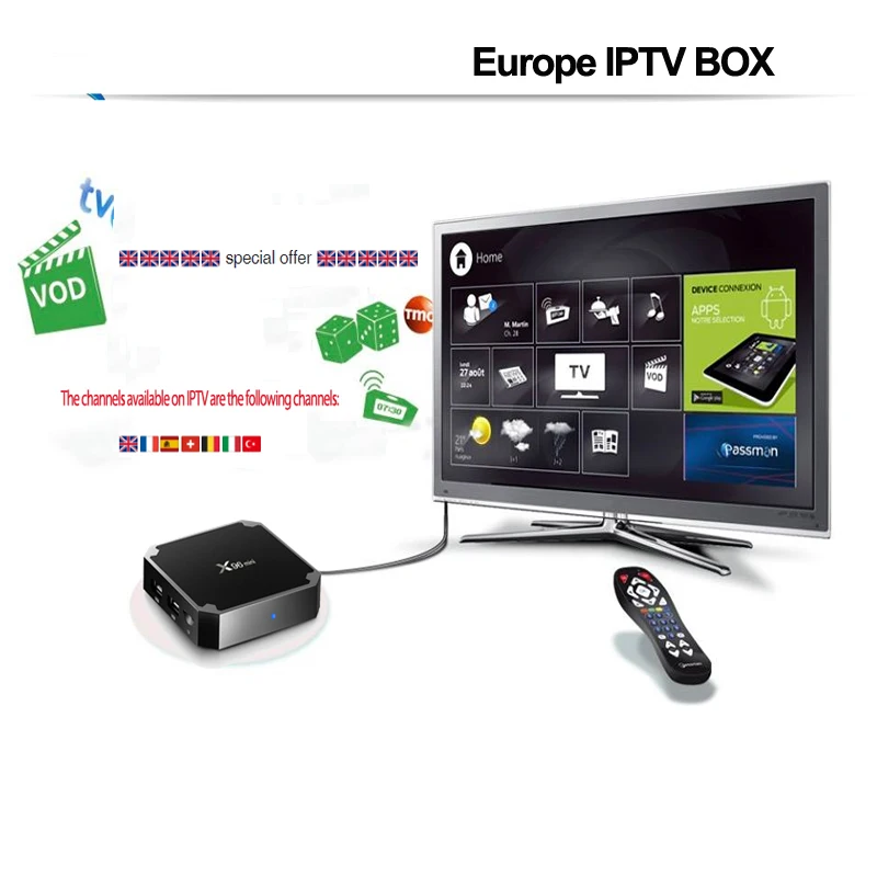 X96mini Iptv Франция Италия Европа Великобритания Испания для взрослых латинская коробка с 1 год Бесплатные Iptv подписки M3U x96 мини 1g 8g ТВ коробка