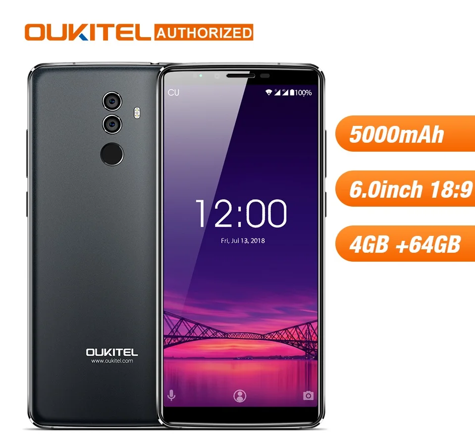 OUKITEL K8 4G 64G Android8.0 мобильного телефона Восьмиядерный 5000 mAh 6 'ཎ:9 Дисплей двойной