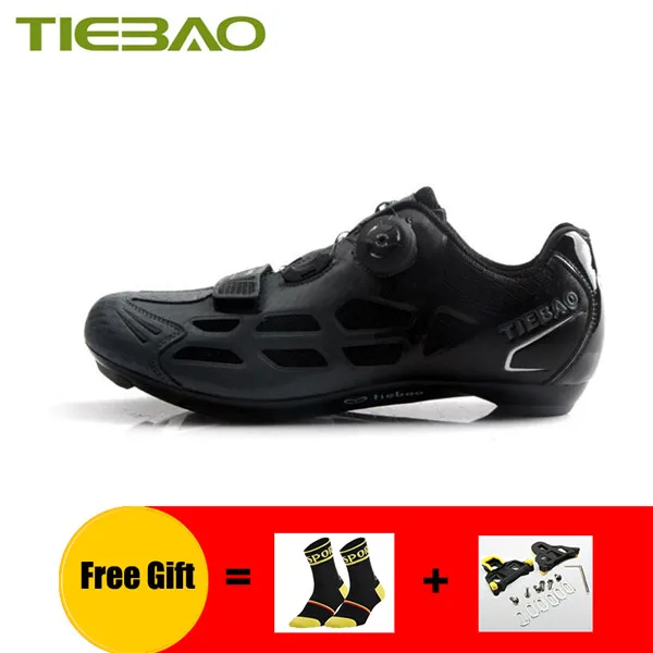 Cleats with 1259A B Tiebao, обувь для шоссейного велосипеда, sapatilha ciclismo,, профессиональная обувь для шоссейного велосипеда, самоблокирующиеся SPD-SL, велосипедные кроссовки - Цвет: Cleats with 1259A B