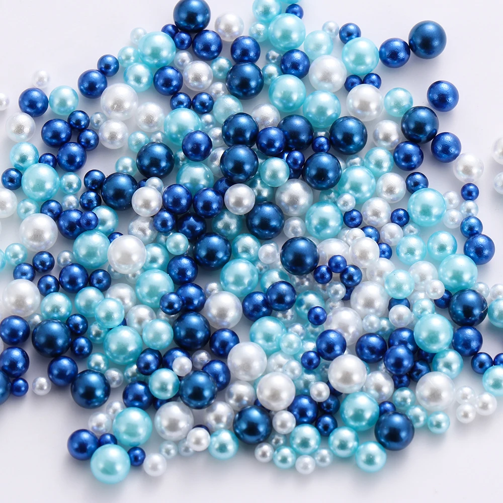 500Pcs/Bag 2.5-5mm Mix Rainbow Color Round UV Resin Imitation Pearl Beads No Hole Loose Beads DIY Jewelry Necklace Making Craft