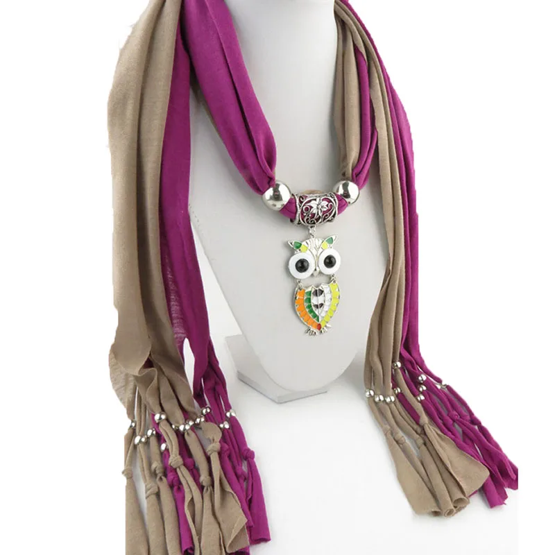 Подвеска RUNMEIFA Женская модная женская цветная подвеска в виде совы шарф ювелирные