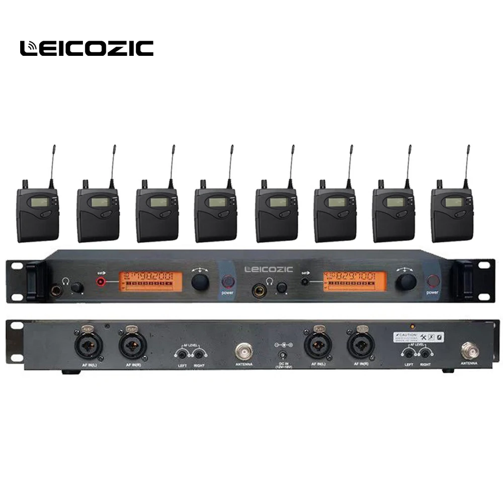 Leicozic IEM Беспроводная система монитора UHF в ухо беспроводные наушники и 8 ресиверов