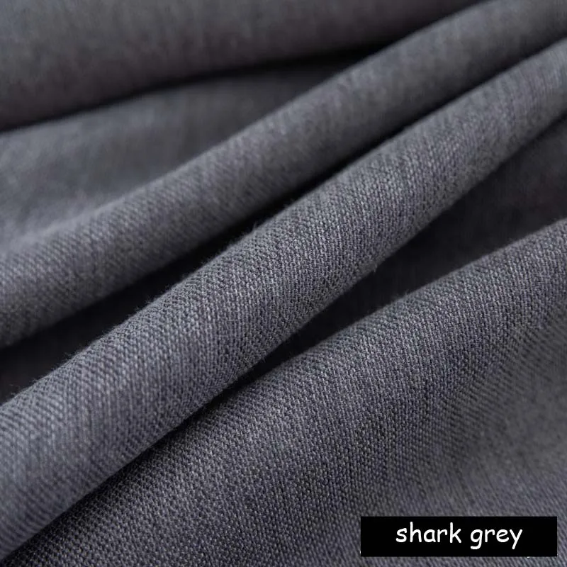 shark grey curtain Новое поступление скандинавский стиль матовая ткань шторы оранжевый искусственный Лен затемненные занавески для спальни гостиная - Цвет: shark grey curtain