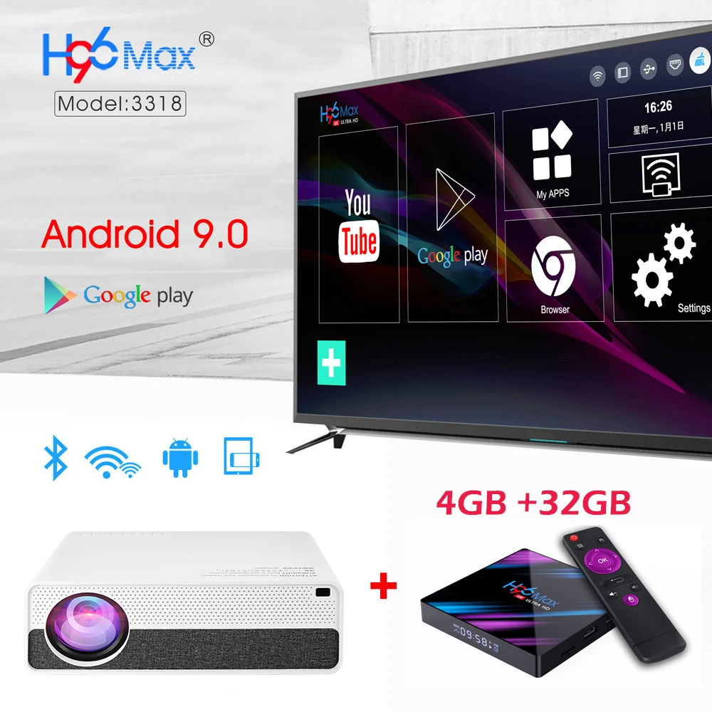 Vivicine M19 новейший проектор 1080 p, опция Android 9,0 HDMI USB PC 1920x1080 Full HD светодиодный проектор для домашнего кинотеатра