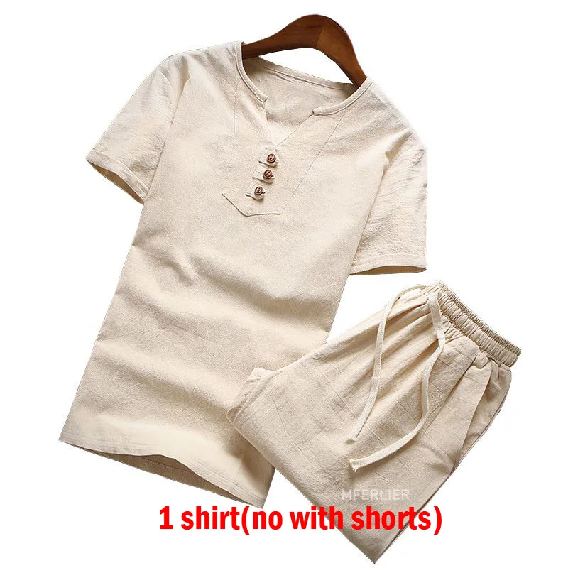 Khaki 1 shirt MFERLIER, летняя мужская рубашка, большой размер 5XL 6XL 7XL 8XL 9XL, хлопок, лен, обхват груди 105-155 см, мужская рубашка, 5 цветов - Цвет: Khaki 1 shirt