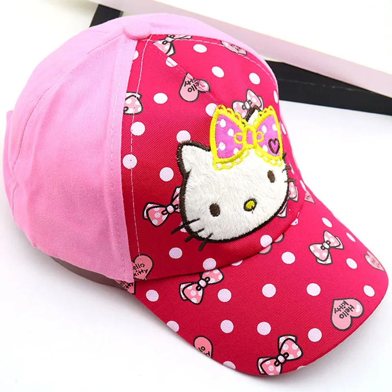 Детские кепки с рисунком hello kitty, спортивная бейсбольная кепка с вышитыми буквами, Детская уличная Кепка KT - Цвет: A
