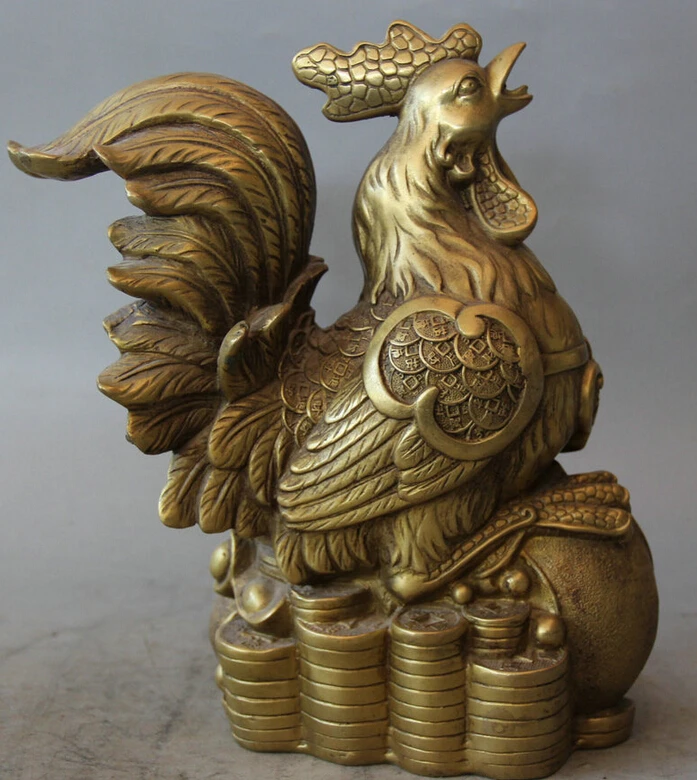 Быстрая доставка USPS в США S2048 9 &quotКитайская латунь фу богатство деньги Ru Yi Зодиак