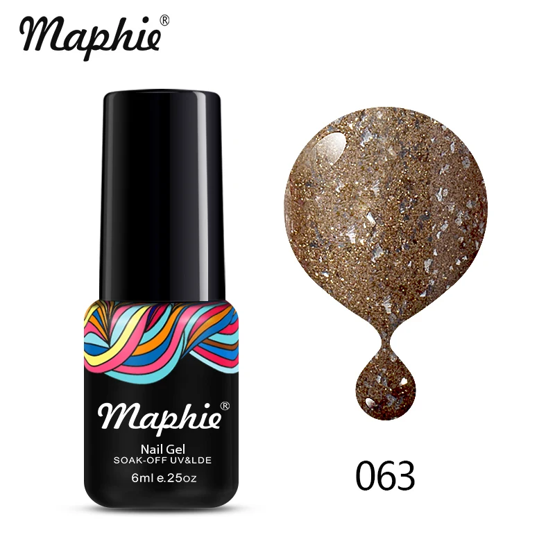 063 Maphie 6 мл бриллиантовый блеск с ультрафиолетовым свечением Гель-лак для ногтей великолепный блеск светодиодный лак для ногтей лак для нейл-арта розовый цвет УФ Гель-лак для ногтей - Цвет: 063