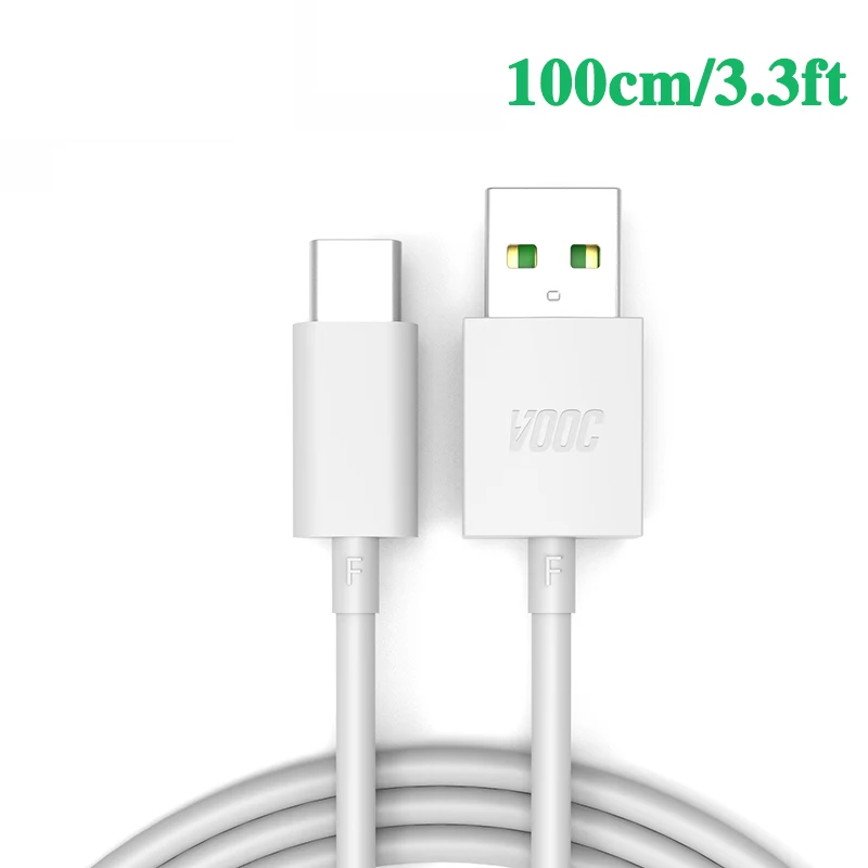 1m cable 3.3ft 4A Кабель зарядного устройства для oppo Find X R17 Pro Reno мобильного телефона VOOC Кабель зарядного устройства - Тип штекера: 1m cable