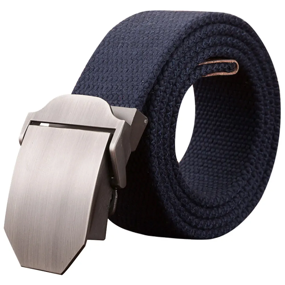 Мужской холщовый ремень с автоматической пряжкой черный армейский или зеленый