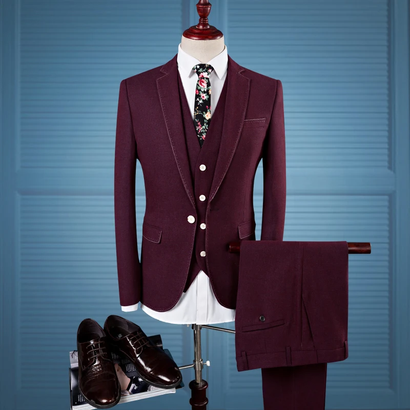 (Пиджак + жилет брюки) 2017 Новый стиль мужской высококачественный пиджак делового