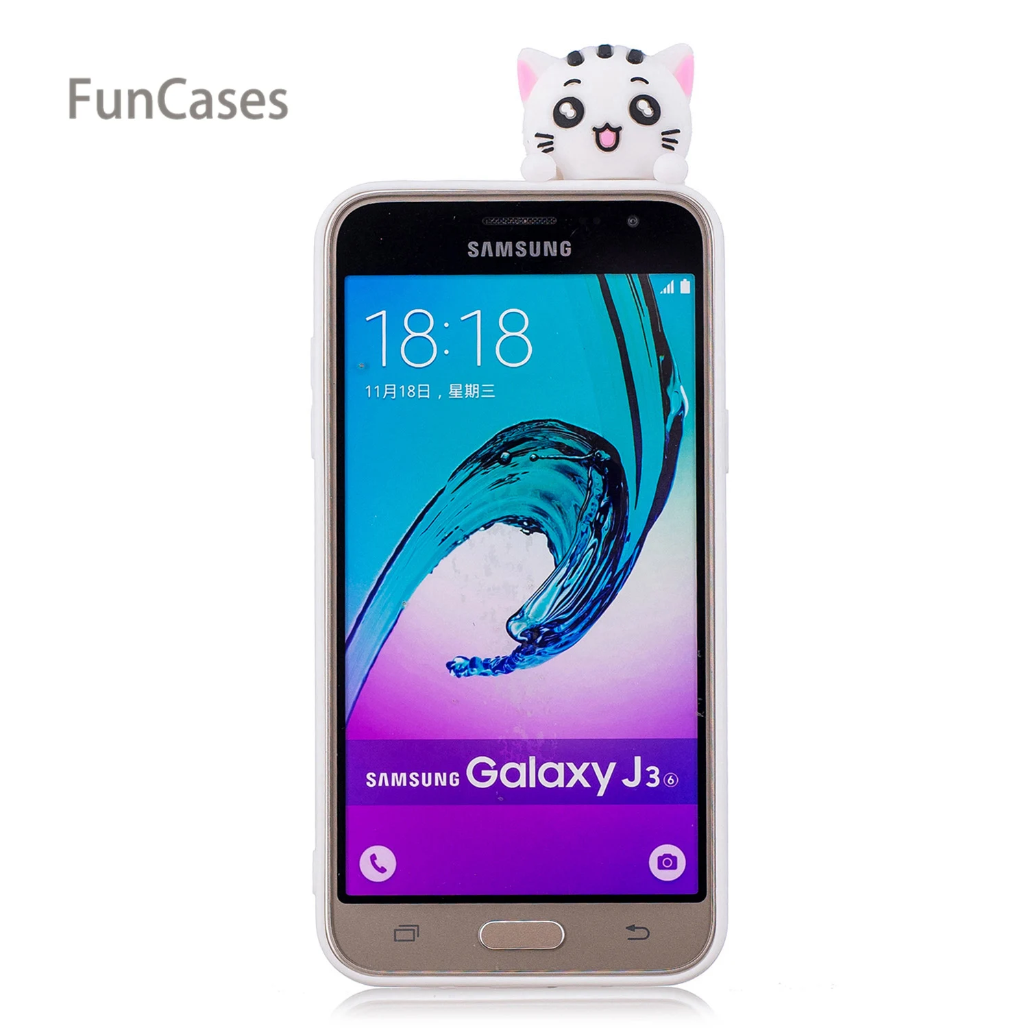 3D Единорог чехол для телефона СПС Hoesjes samsung J3 задняя панель из мягкого силикона с