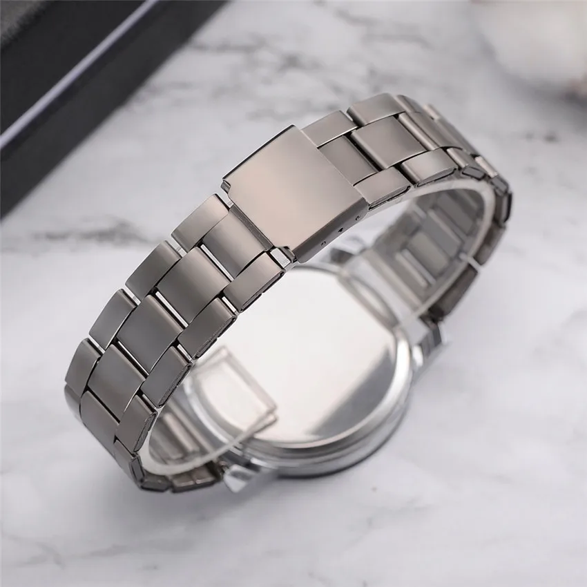 Женские кварцевые часы наручные с черным циферблатом из нержавеющей стали