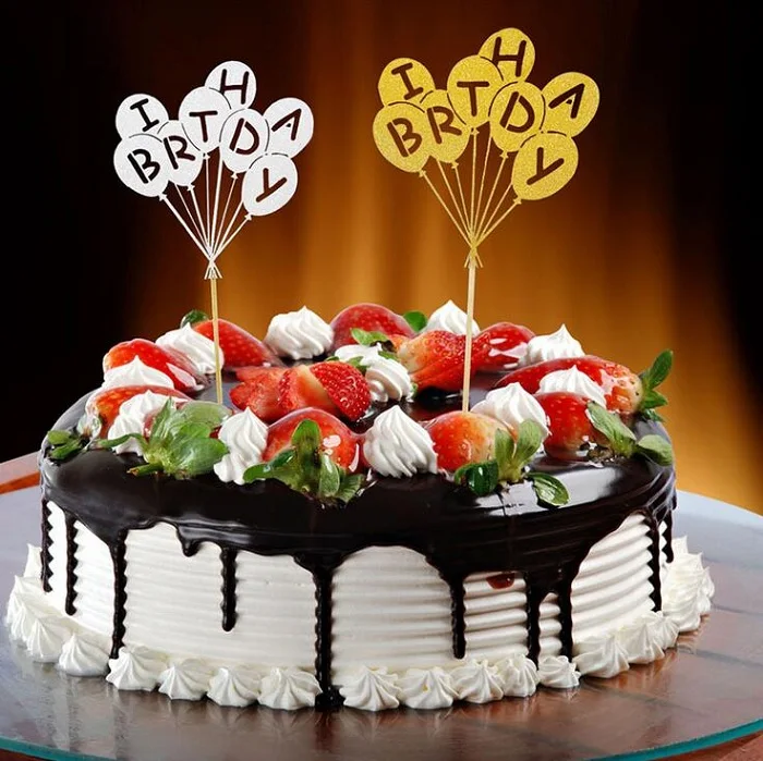 Торт Топперы блестящий шар бумажный баннер для обертка кексов форма выпечки День