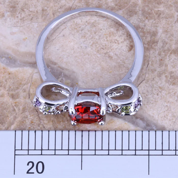 Восхитительный многоцветный красный гранатовый серебряное женское Ювелирное