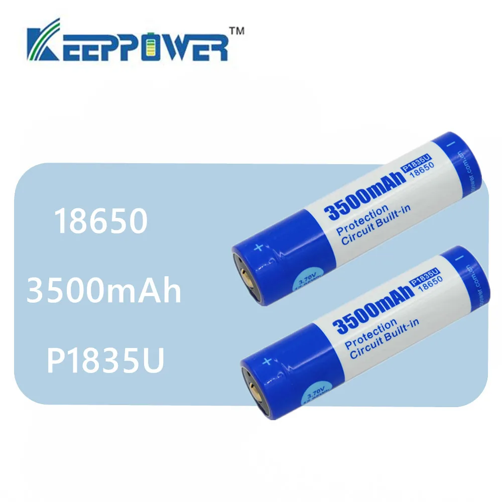 2 шт. оригинальный Keeppower P1835U micro USB встроенный аккумулятор 18650 3 7 V 3500mAh Прямая