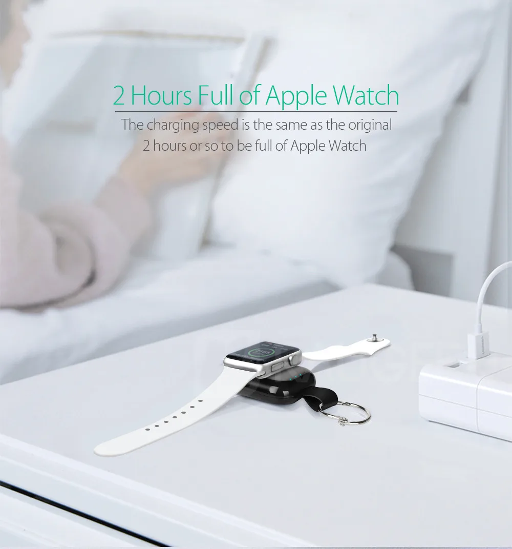 Внешний аккумулятор для Apple Watch 1, 2, 3, 4, 5, беспроводное зарядное устройство, внешний аккумулятор 700 мА/ч, портативное зарядное устройство для путешествий, для улицы, QI, беспроводное зарядное устройство