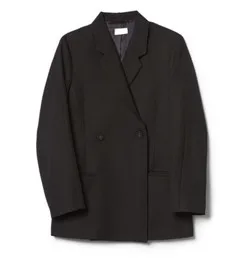 black blazer Осень и зима Loreo Блейзер Женский большой шерстяной Блейзер+ брюки костюм женский синий/черный - Цвет: black blazer