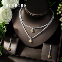 hibride gorgeous cubic zirconia dubai necklace earrings jewelry set for women wedding party accessories conjunto de joyas n 1013