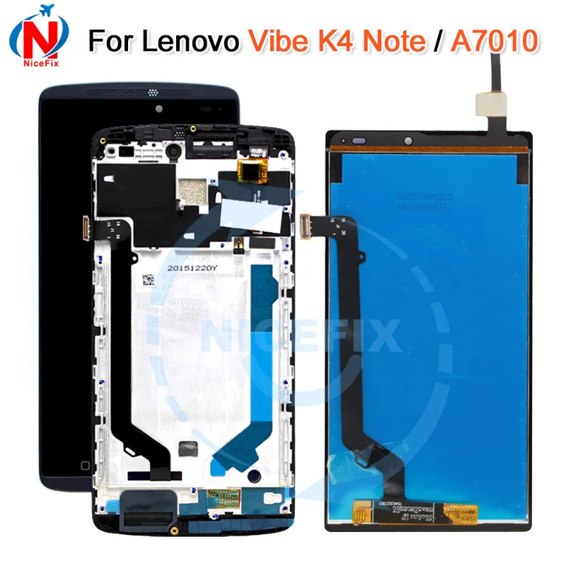 Протестированный рабочий ЖК-дисплей для Lenovo A7010 с рамкой сенсорная панель