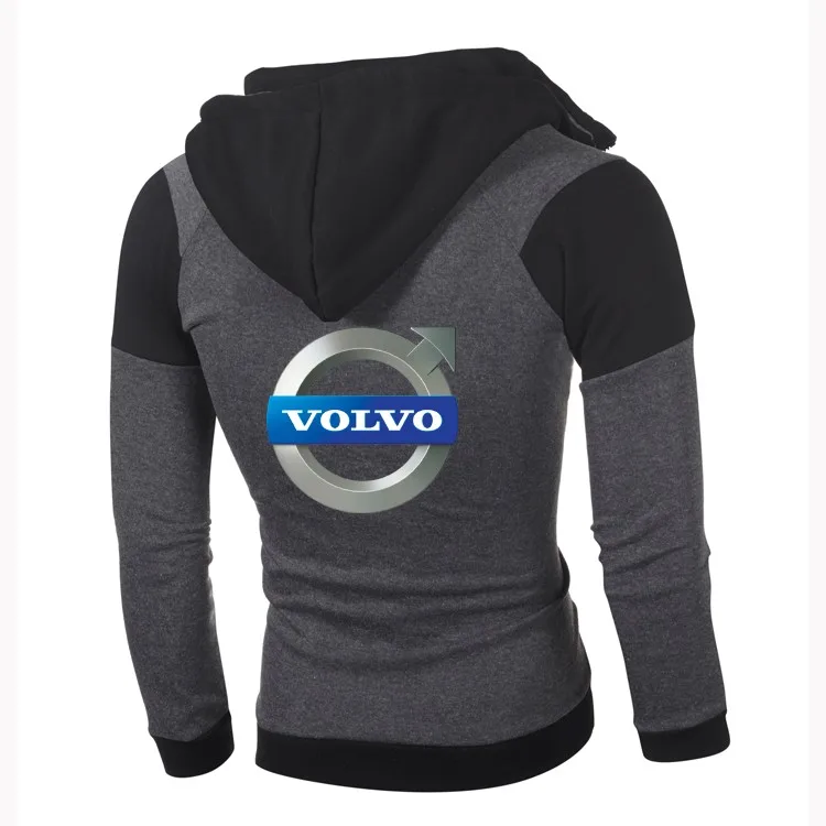 Модные Для мужчин новая Толстовка VOLVO личности Цвет двойной молнии кардиган с