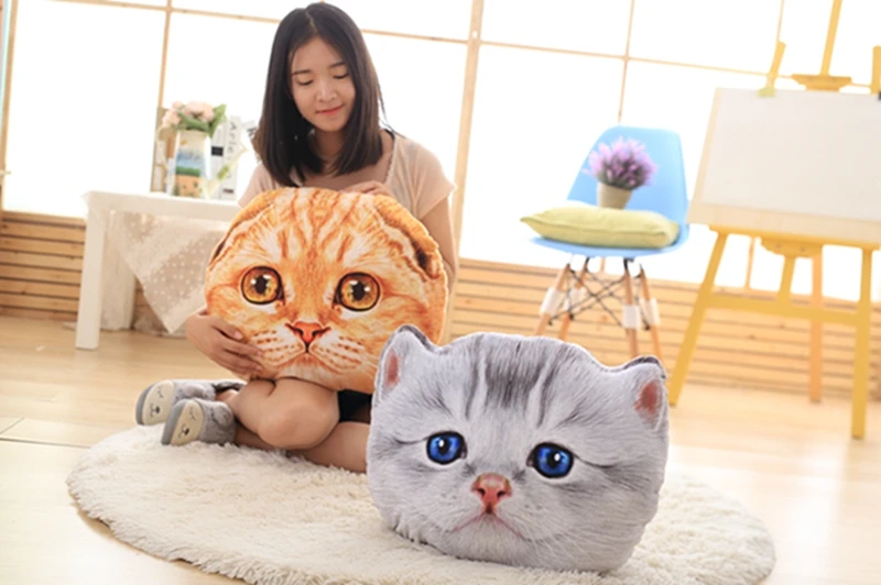 Шотландский Сложите Cat плюшевая подушка Полностью мягкие Животные кошка декор подушки диван кресло подушка в форме котенка Детская кроватка Подушка 40/50 см