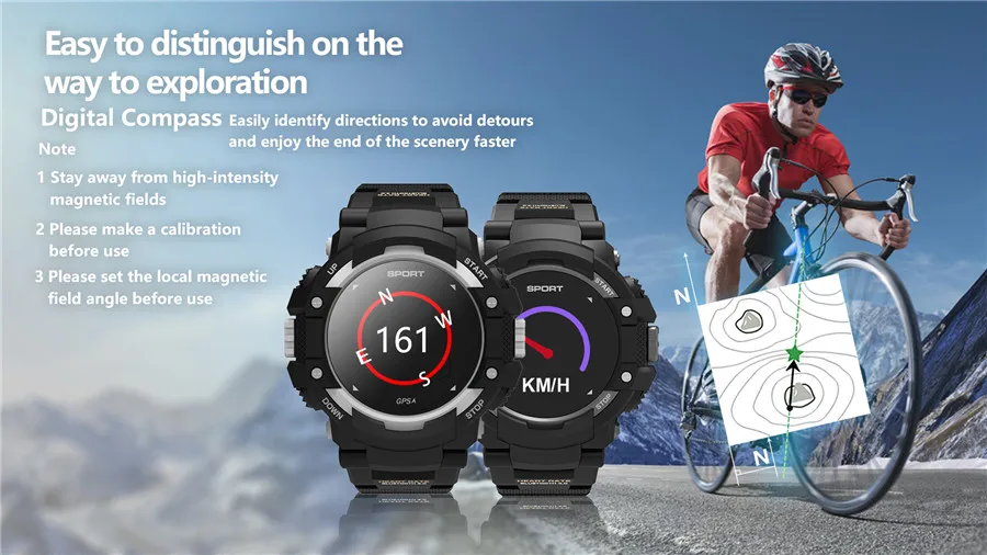 F7 gps смарт-браслет часы Спорт на открытом воздухе умные часы цветной экран компас сердце высота температура Bluetooth Смарт-браслет