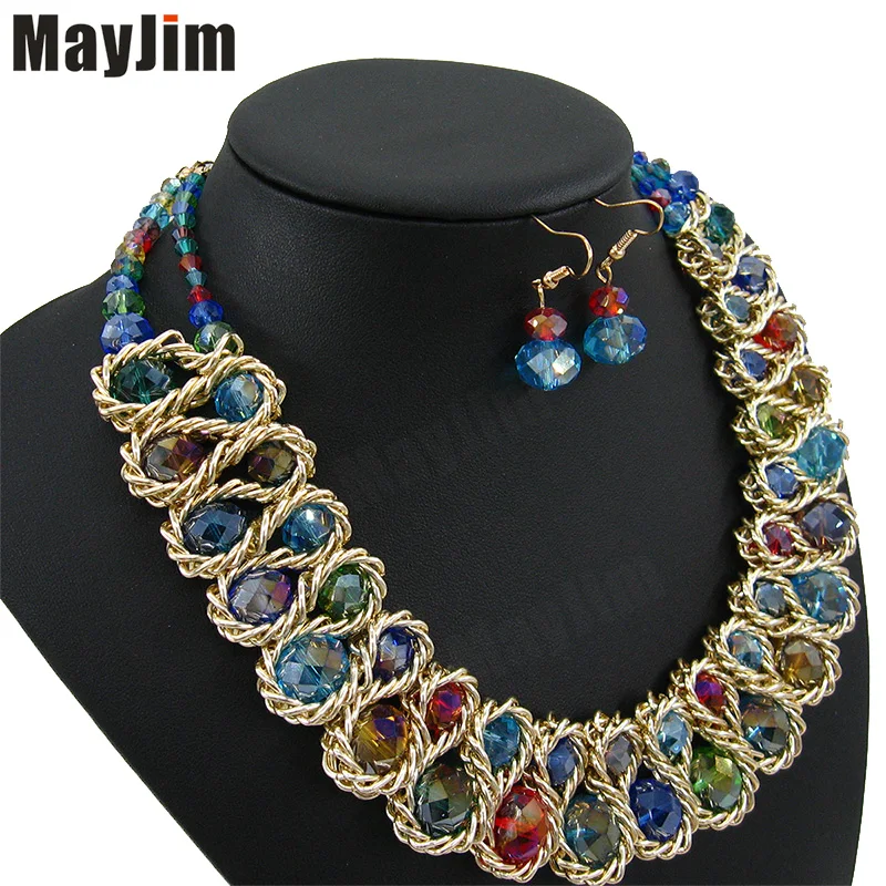 Массивное ожерелье модные ювелирные наборы ручной работы большие бусины цепочка