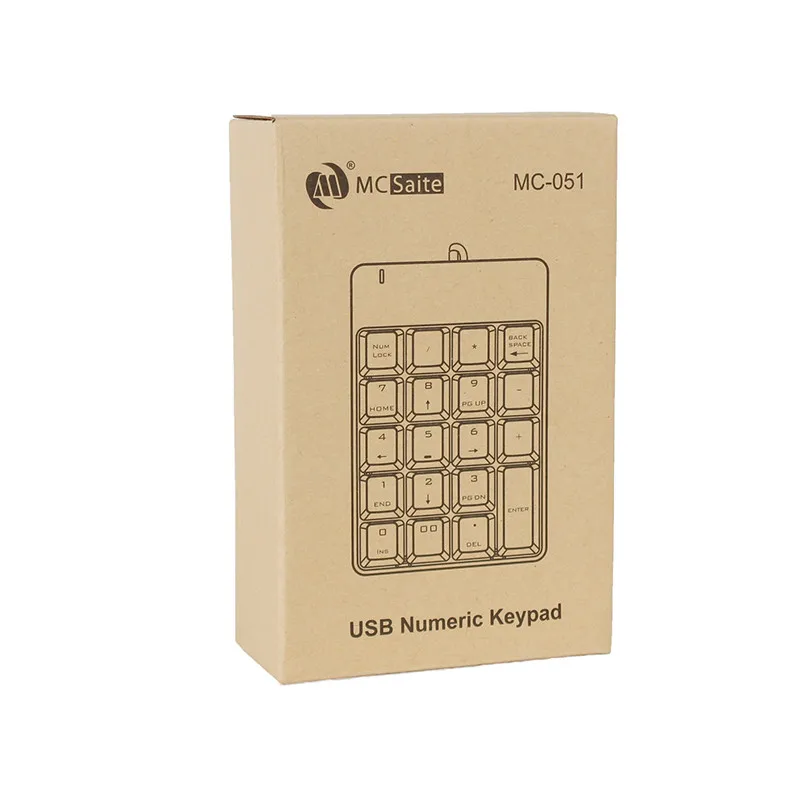 Мини USB клавиатура для портативных ПК 19 клавиш черная Проводная цифровая адаптер