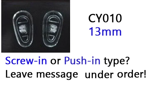 CY010 screw or push 500 шт./лот,, розничная и, очки, силиконовые носоупоры, различные типы и размеры, аксессуары для очков - Цвет: CY010 screw or push