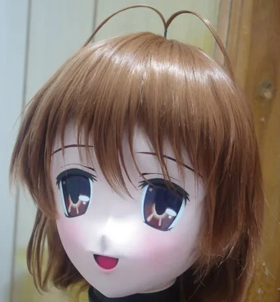 (C2-058) Kigurumi силиконовая резиновая маска для лица Косплей голова с париком маски