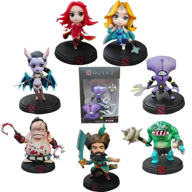 New 7 styles DOTA 2 Game Figure Tiny Kunkka Lina Pudge Queen Tidehunter CM FV PVC Action Figures Collection dota2 Toys