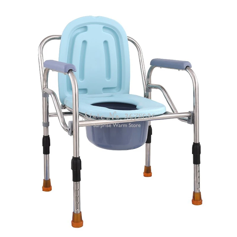 Портативный складной стул для туалета пожилых душевой из нержавеющей стали