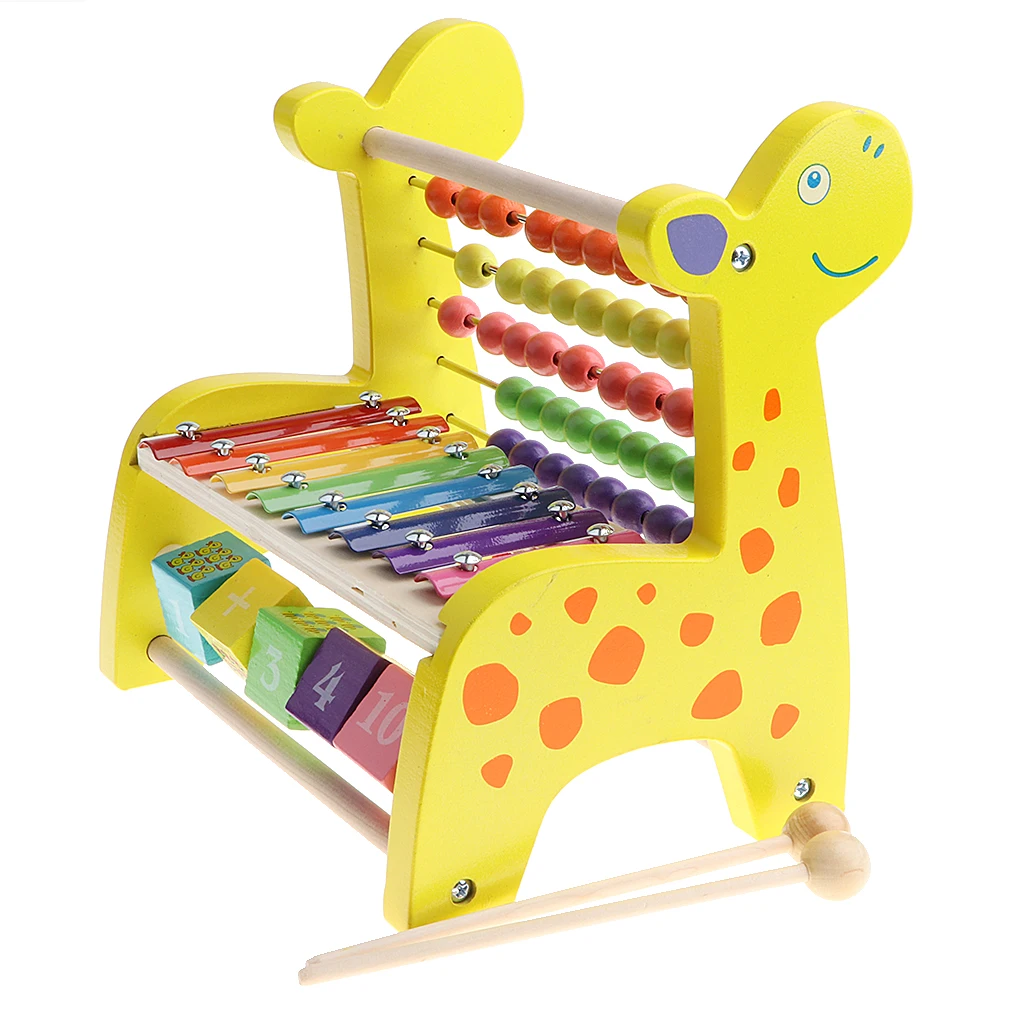 Музыкальный ксилофон и блоки бусины Abacus игра развивающая деревянная игрушка